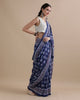 Neelima Indigo Mulmul Cotton Saree – Handblock Print & Lightweight Drapes