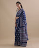Neelima Indigo Mulmul Cotton Saree – Handblock Print & Lightweight Drapes