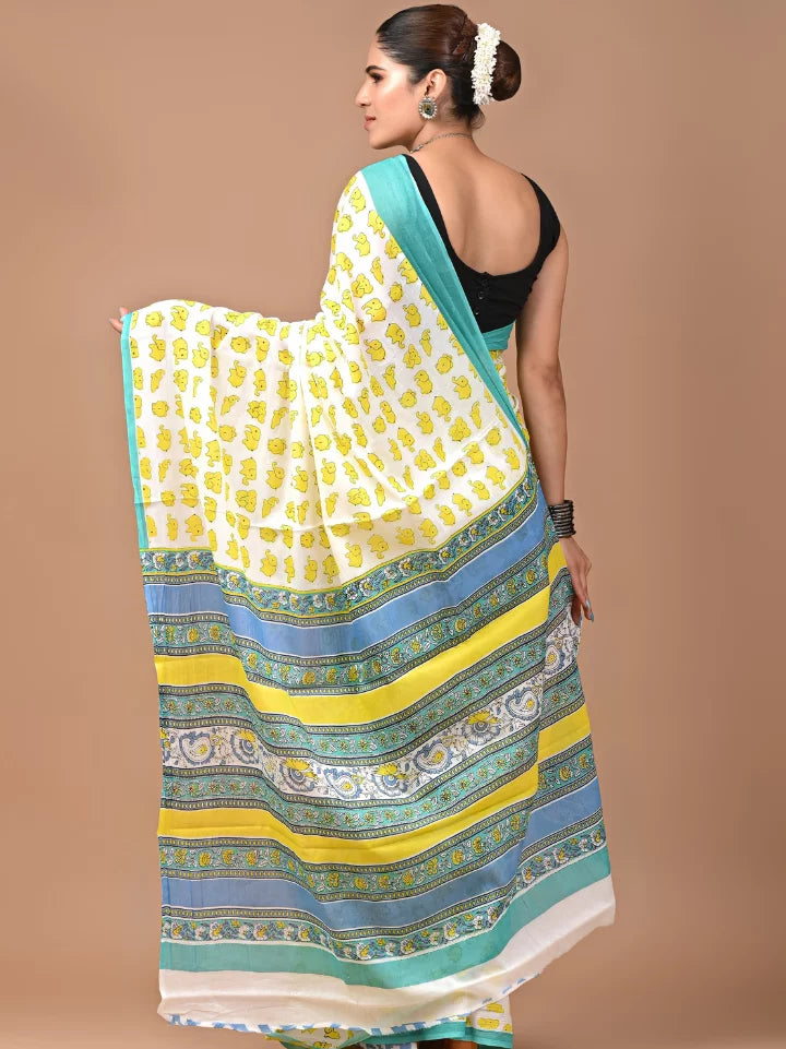Tanya Mittal Quirky Yellow Elephant Saree