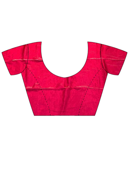 "Jyoti" - Classic Red Satin Saree with Gold Zari Border