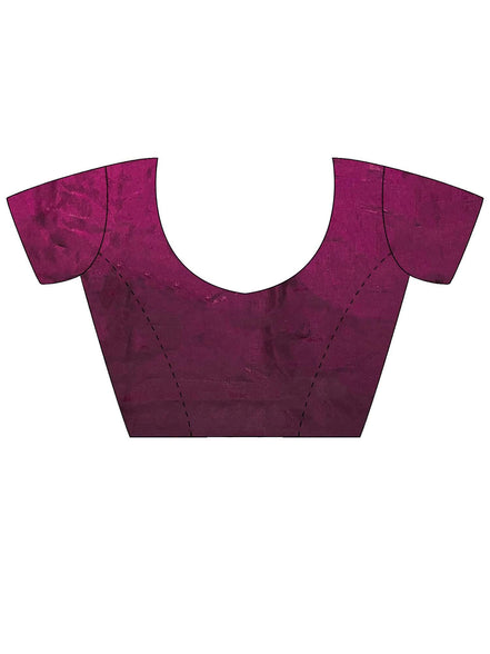 "Manikya" - Wine Satin Saree with Gold Zari Border